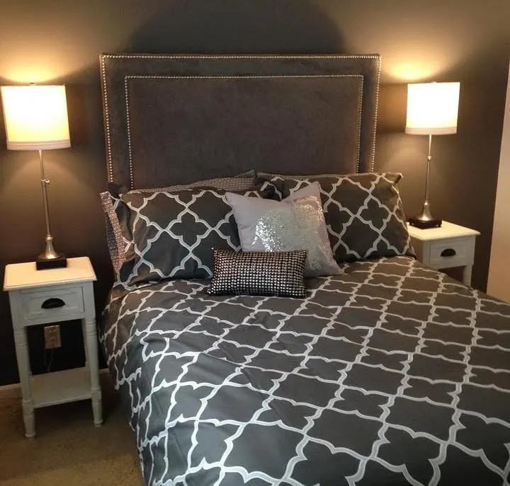 Charcoal Accent Wall with Warm Lighting