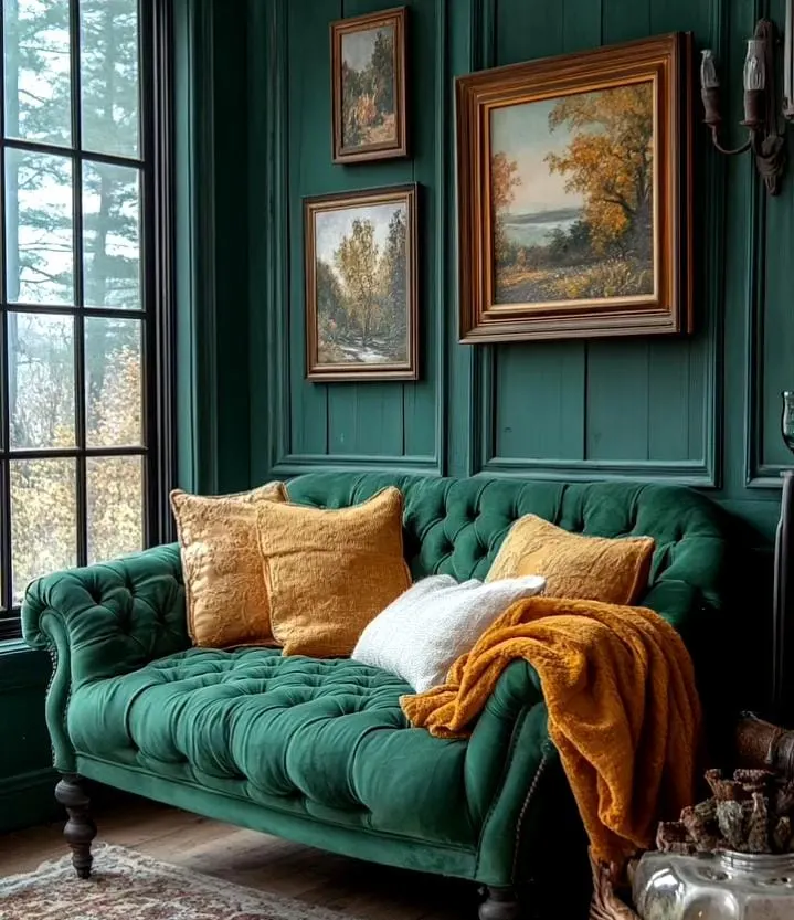 Deep Green Painted Walls