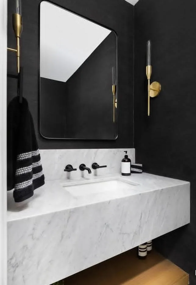 15 Modern Farmhouse Bathroom Ideas That Bring Rustic Charm & Modern Comfort 5 Matte Black Fixtures