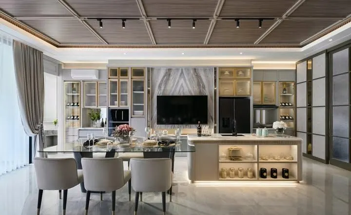 Living Room TV Wall Ideas: 20 Stunning, Modern & Pinterest-Trendy Designs for Every Home 6 Marble Accent Wall with Built-In Fireplace