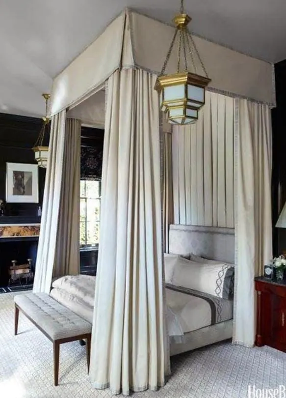 Canopy Drapery in Soft Linen