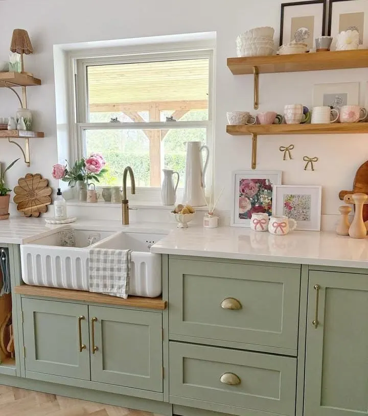 Sage Green and White Serenity