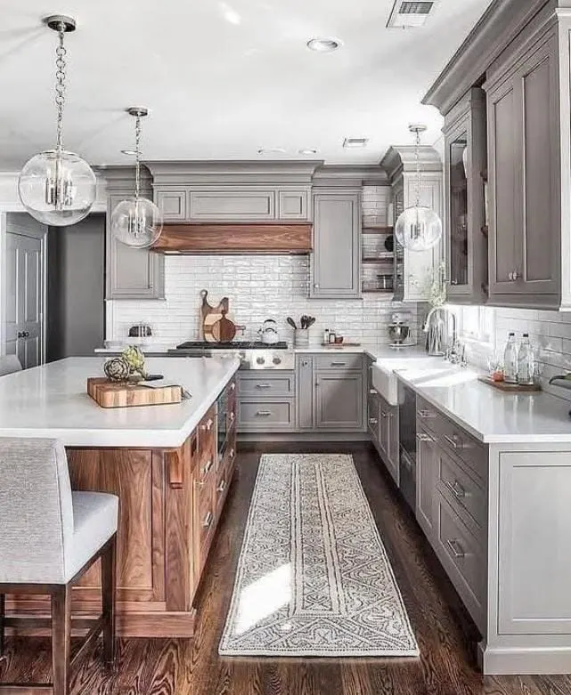 Light Gray and Walnut Mix