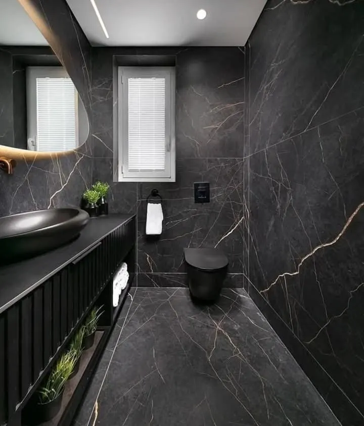 15 Bathroom Floor Tile Ideas That Transform Ordinary Spaces Into Spa-Like Retreats 6 Matte Black Porcelain Drama