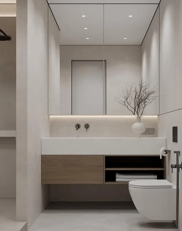 15 Bathroom Floor Tile Ideas That Transform Ordinary Spaces Into Spa-Like Retreats 9 Herringbone Wood-Look Porcelain