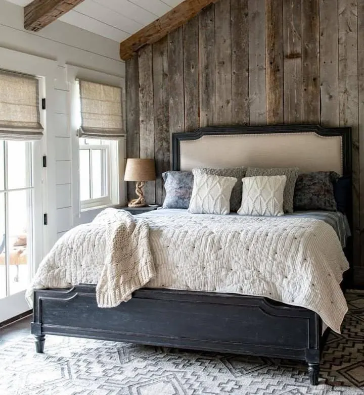 20 Moody Romantic Bedroom Ideas For Couples - Soft & Luxurious 11 Rustic Wood Accents