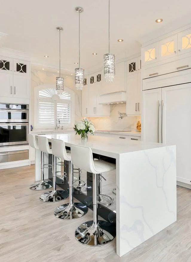 Waterfall Edge Modern Island