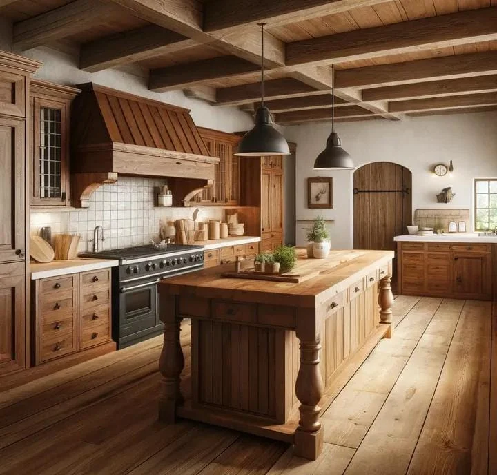 Butcher Block Island with Open Storage