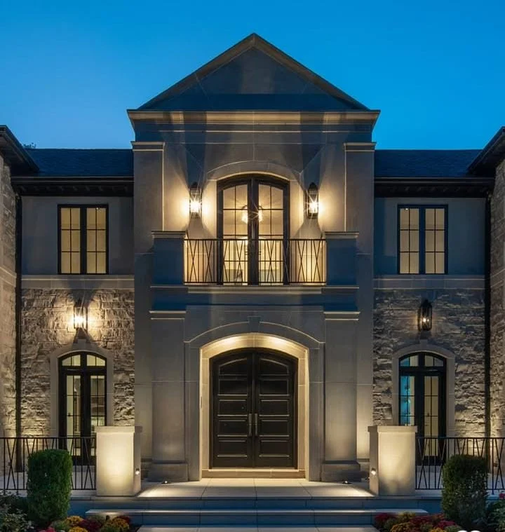 Deep Navy with Gold Fixtures