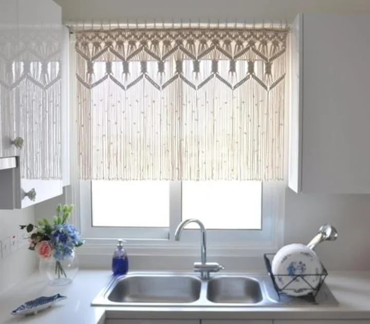 Boho Macramé Window Curtain