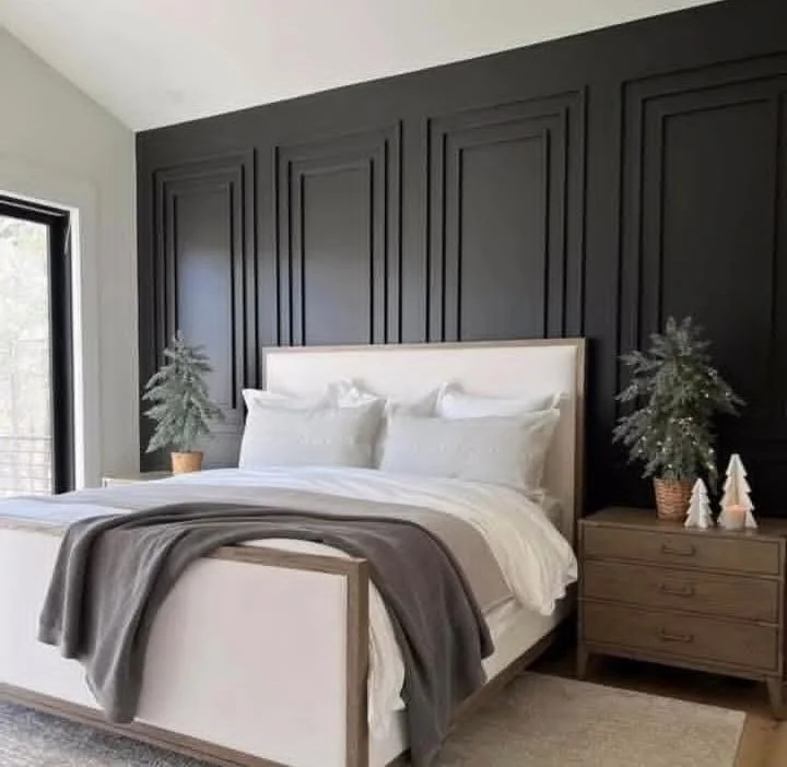Soft Charcoal Bedroom Accent Wall