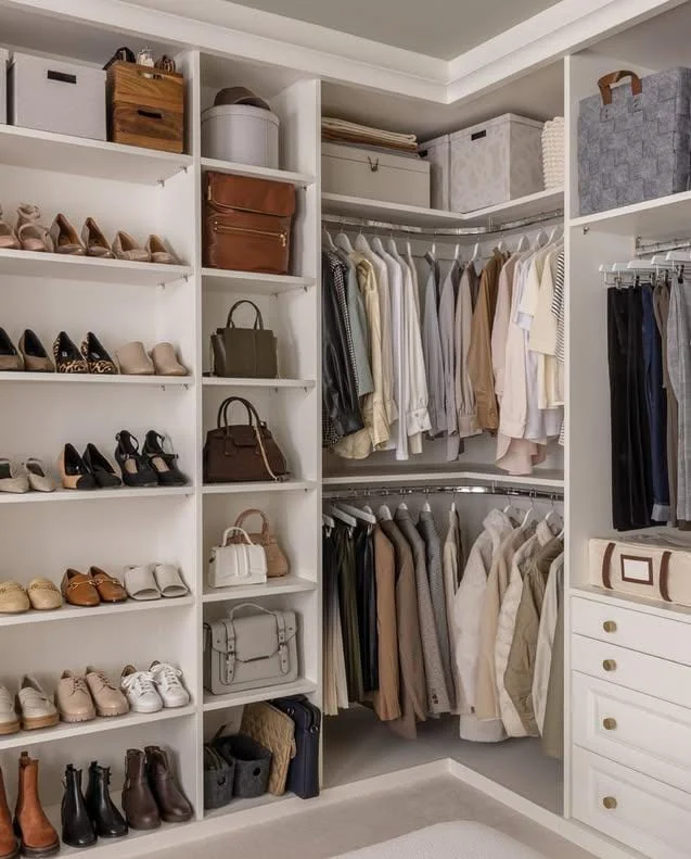 Integrated Shoe Storage with Pull-Out Racks