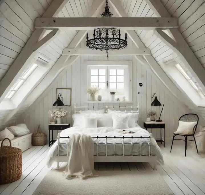 Soft Neutral Minimalist Attic Bedroom